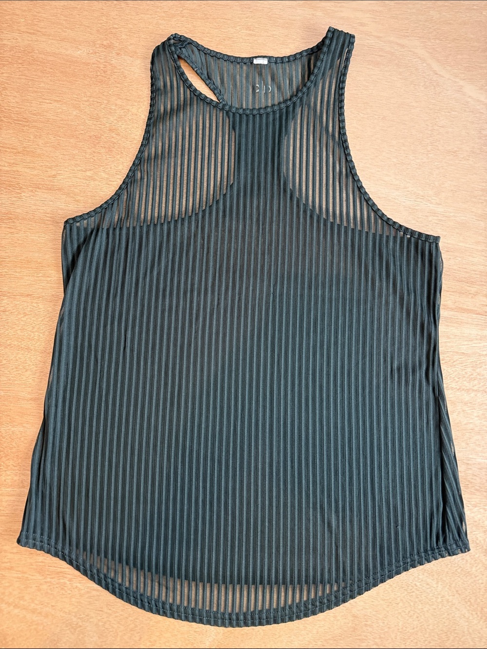 ALO Yoga Anthracite Sheer Ribbed Tank Top